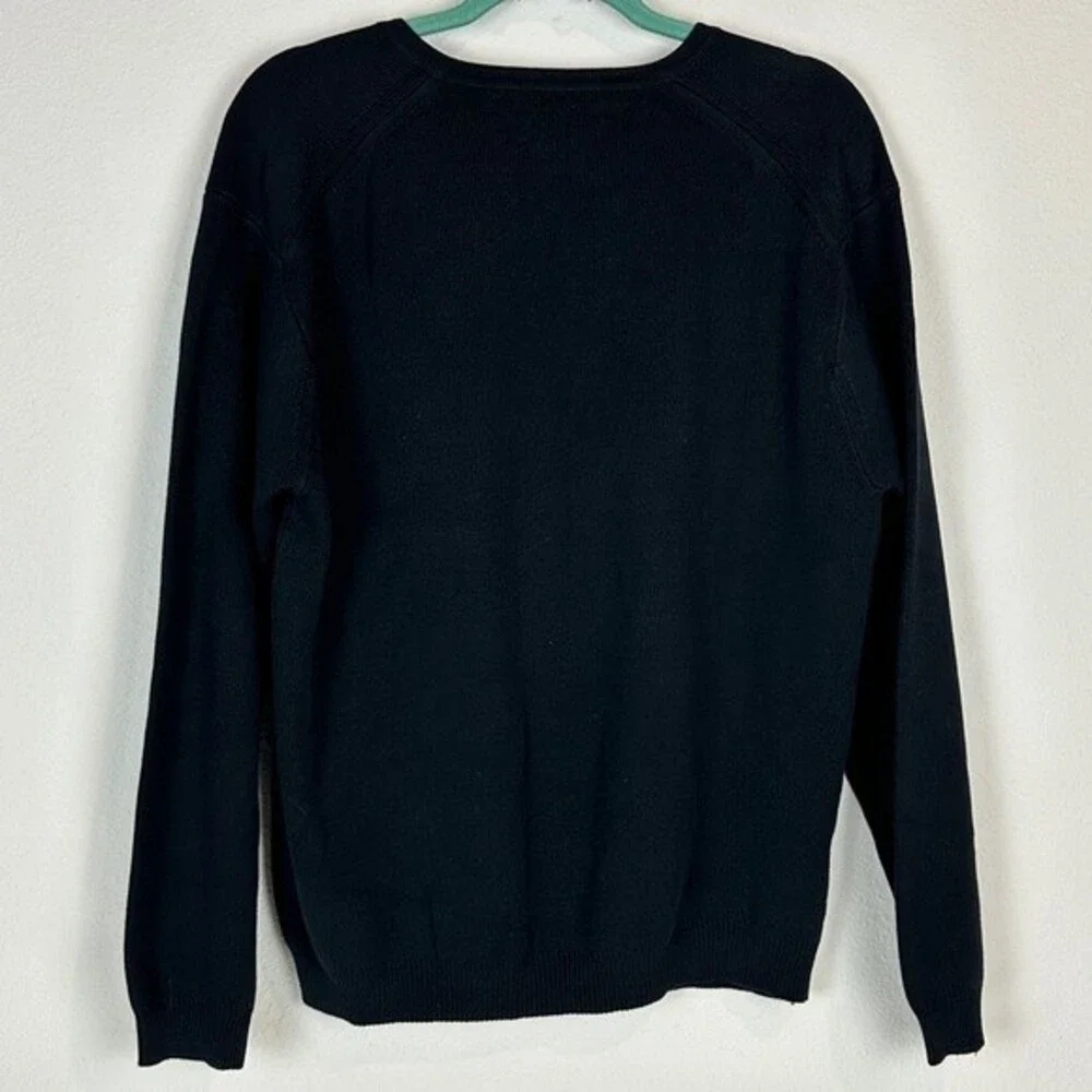 Tommy Bahama Black Silk Blend V-neck Sweater M